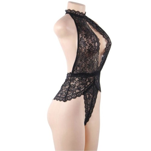 Sublime Deep V Lace Teddy for Irresistible Elegance