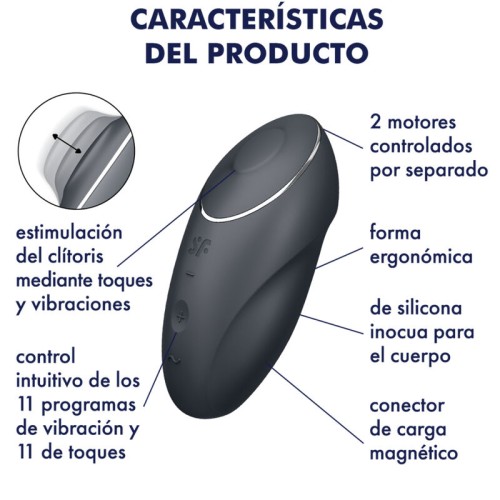 Satisfyer Tap & Climax 1 Lay-On Vibrator for Clitoral Pleasure