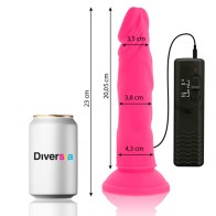 Flexible Realistic Vibrating Dildo 23cm Pink - Diversia