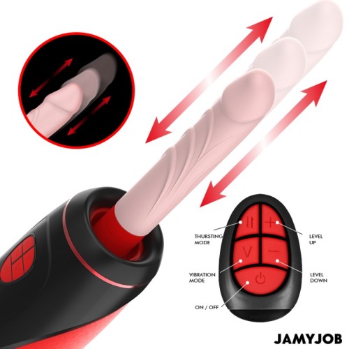 Masturbador Automático Pyston Con Dildo y Control Remoto para Placer Intenso