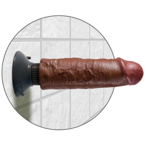 King Cock - 15.24 cm Brown Vibrating Dildo