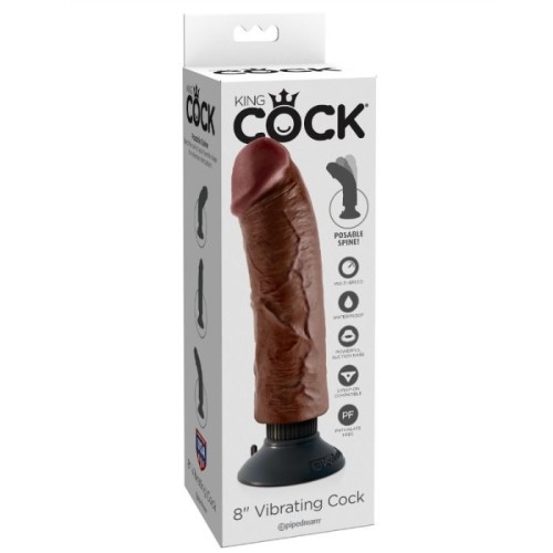 King Cock Brown Vibrating Dildo 20.32 Cm