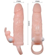 Baile Brave Man Penis Sleeve with Rabbit Vibrator - Enhanced Pleasure