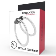 Darkness Double Metal Penis Ring for Extended Pleasure
