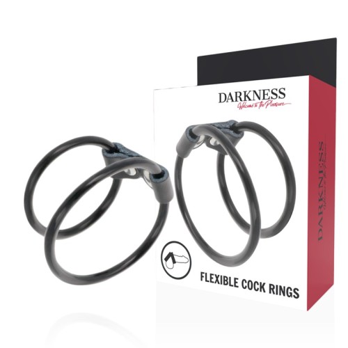 Darkness Double Flexible Ring for Men - Prolonged Pleasure