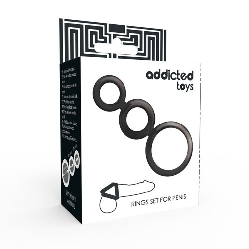 Set Anillos Pene y Testículos Ahumado para Placer Intensificado