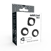 Set 3 Anillos Pene Negro