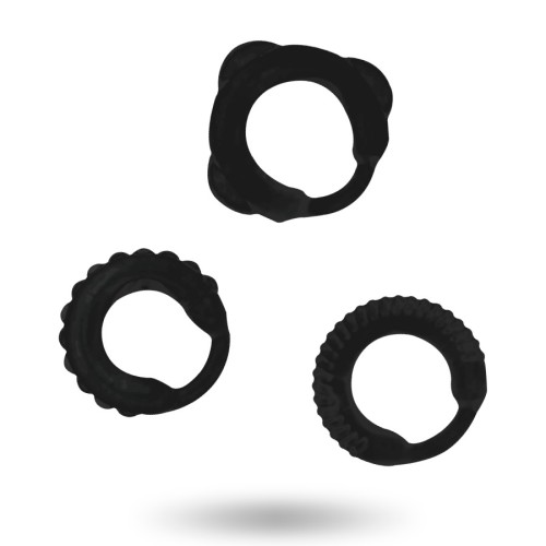 Set 3 Anillos Pene Negro