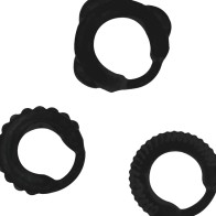 Set 3 Anillos Pene Negro