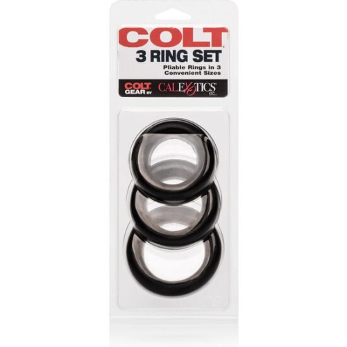 Colt Set of 3 Cock and Ball rings for Enhanced Pleasure