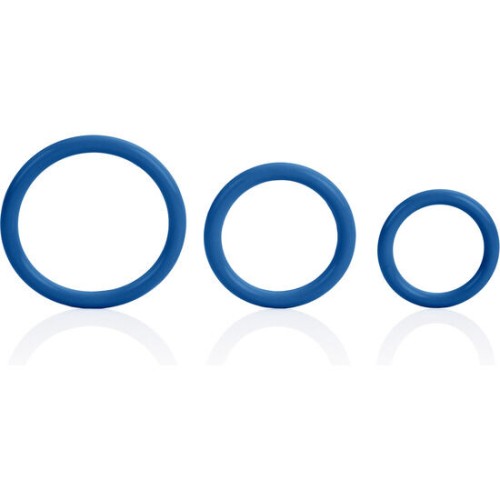 Set of Three Blue Rings for Erection