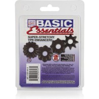 Basic Essentials 4 Ring Penis Enhancers for Maximum Pleasure