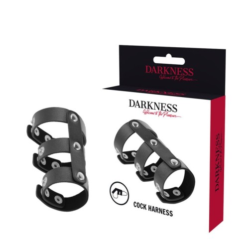 Darkness Double Penile and Testicle Adjustable Ring