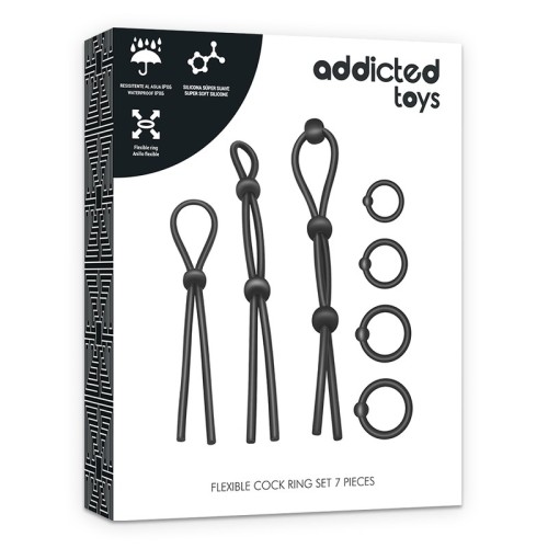 Addicted Toys 7 Flexible Silicone Ring Kit for Enhanced Pleasure