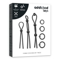 Addicted Toys 7 Flexible Silicone Ring Kit for Enhanced Pleasure