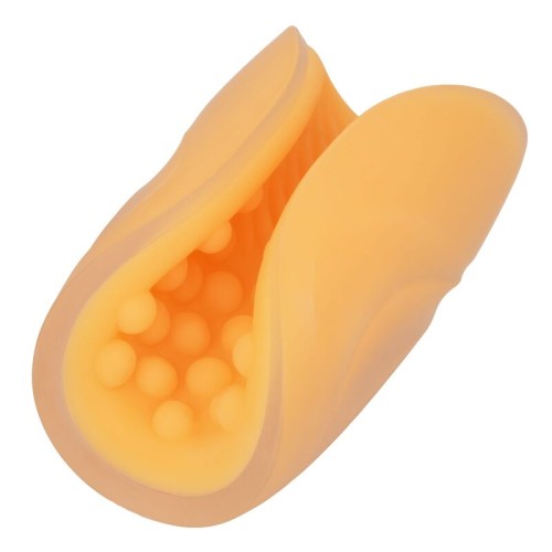Textured Orange Beaded Grip Masturbator for Enhanced Pleasure