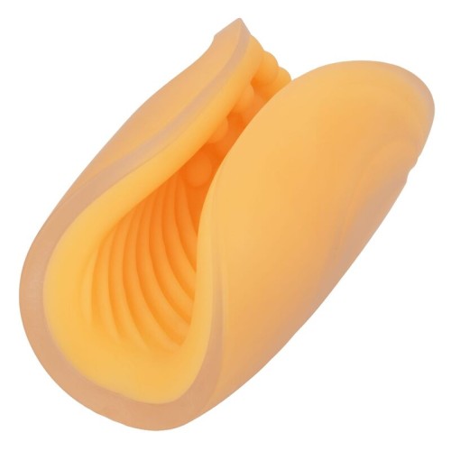 Textured Orange Beaded Grip Masturbator for Enhanced Pleasure