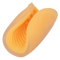 Textured Orange Beaded Grip Masturbator for Enhanced Pleasure