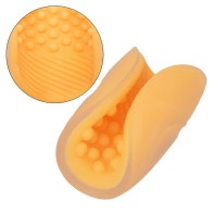 Textured Orange Beaded Grip Masturbator for Enhanced Pleasure