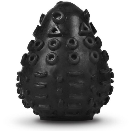 Textured Reusable Black Masturbator Egg for Intense Pleasure