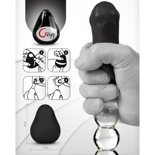Textured Reusable Black Masturbator Egg for Intense Pleasure