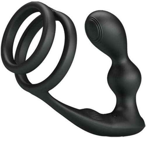 Pretty Love Marshall Penis Ring + Vibrating Anal Plug - Dual Stimulation