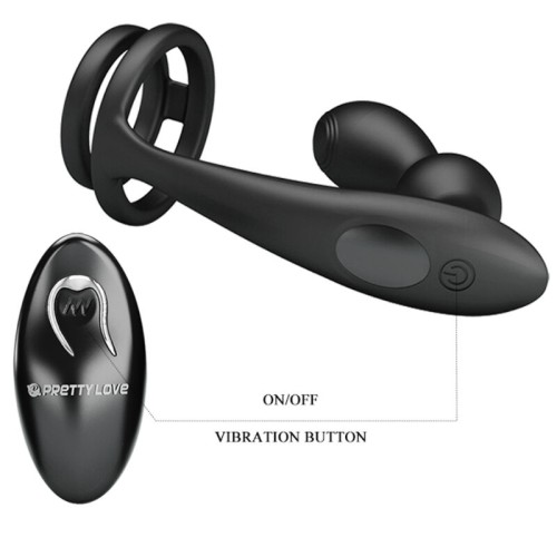 Pretty Love Marshall Anillo Para Pene + Plug Anal Vibratorio - Doble Estimulación