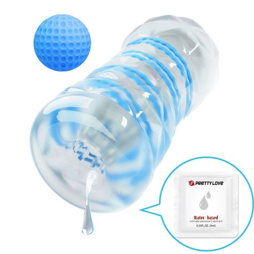 Pretty Love Small Masturbator Spirals Blue