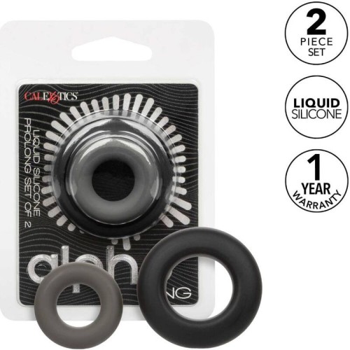 Alpha Set of 2 Prolong Rings Gray - Liquid Silicone