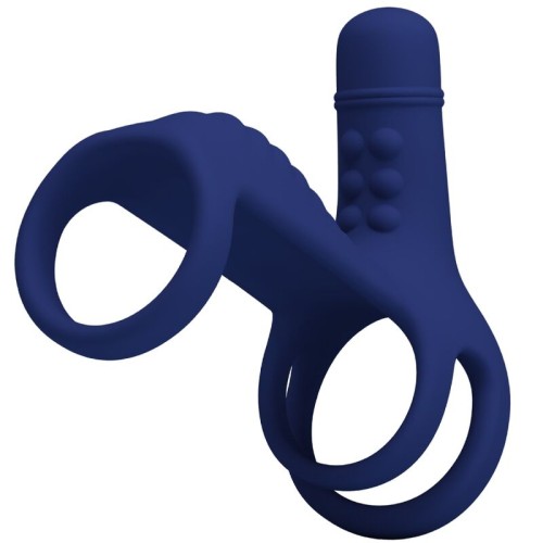 Pretty Love - Elish Anillo Vibrador Con Extensión Azul para Parejas