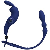 Pretty Love Ayad Vibrating Ring with Anal Plug Blue