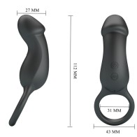 Pretty Love Anillo Vibrador Con Estimulador Negro