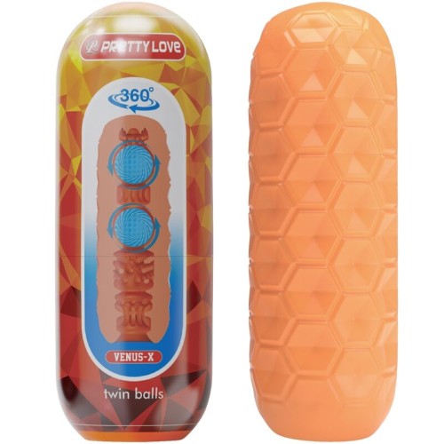 Pretty Love Twin Balls Male Masturbator Orange