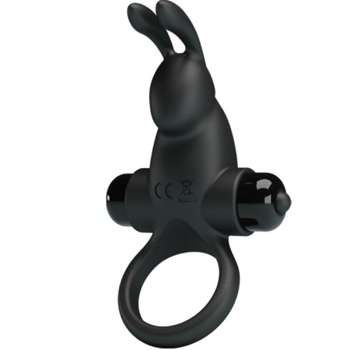 Vibrating Ring + Rabbit Clitoral Stimulator 10 Vibrations Black