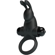 Vibrating Ring + Rabbit Clitoral Stimulator 10 Vibrations Black