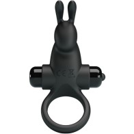 Vibrating Ring + Rabbit Clitoral Stimulator 10 Vibrations Black
