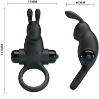 Vibrating Ring + Rabbit Clitoral Stimulator 10 Vibrations Black