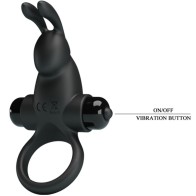 Vibrating Ring + Rabbit Clitoral Stimulator 10 Vibrations Black