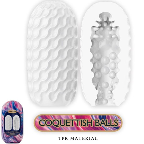 Coquettish Balls Male Masturbator White Silicone