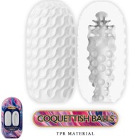 Coquettish Balls Male Masturbator White Silicone