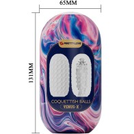 Coquettish Balls Male Masturbator White Silicone
