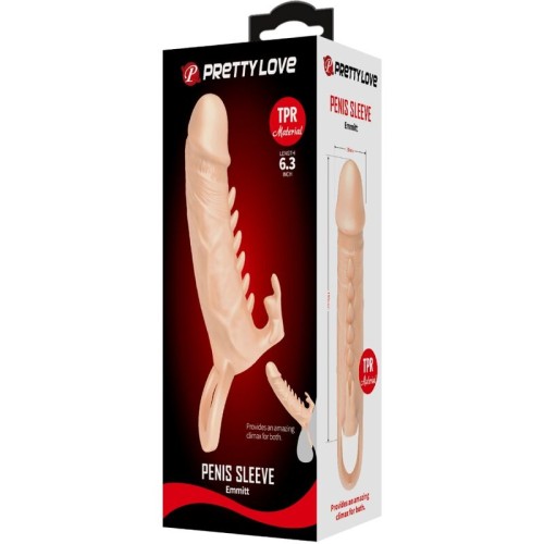 Funda Para Pene Emmit con Estimulador de Clítoris para Placer Mejorado