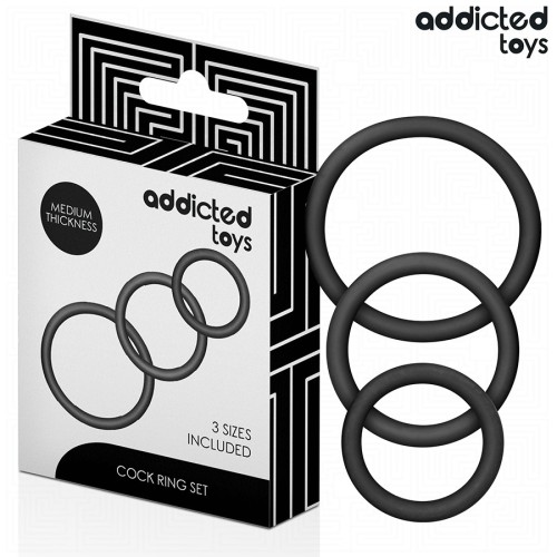 Addicted Toys Set of Silicone Penis Rings for Enhanced Performance