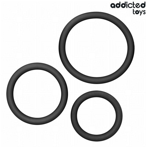 Addicted Toys Set of Silicone Penis Rings for Enhanced Performance