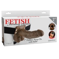 Hollow Strap-On with Testicles 17.8 Cm for Ultimate Pleasure