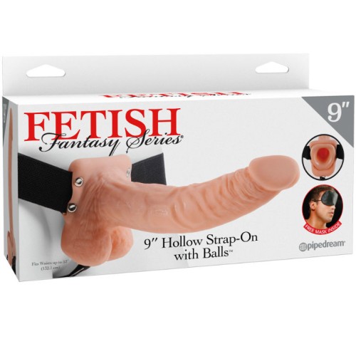 9 Hollow Strap-on Con Pelotas 22.9cm Natural