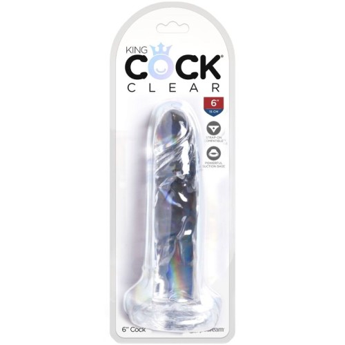 15.5 cm Transparent Realistic Penis - King Cock Clear