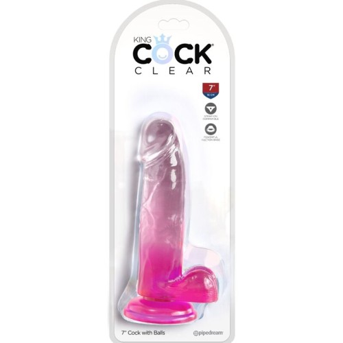Clear Realistic Penis Dildo with Testicles - 15.2cm