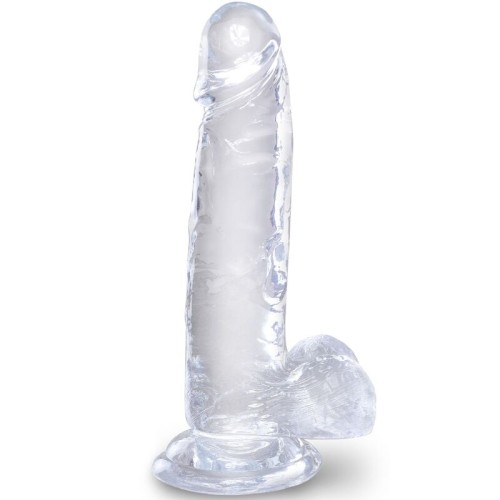 Clear Realistic Penis Dildo with Testicles for Lifelong Pleasure