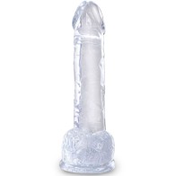 Clear Realistic Penis Dildo with Testicles for Lifelong Pleasure